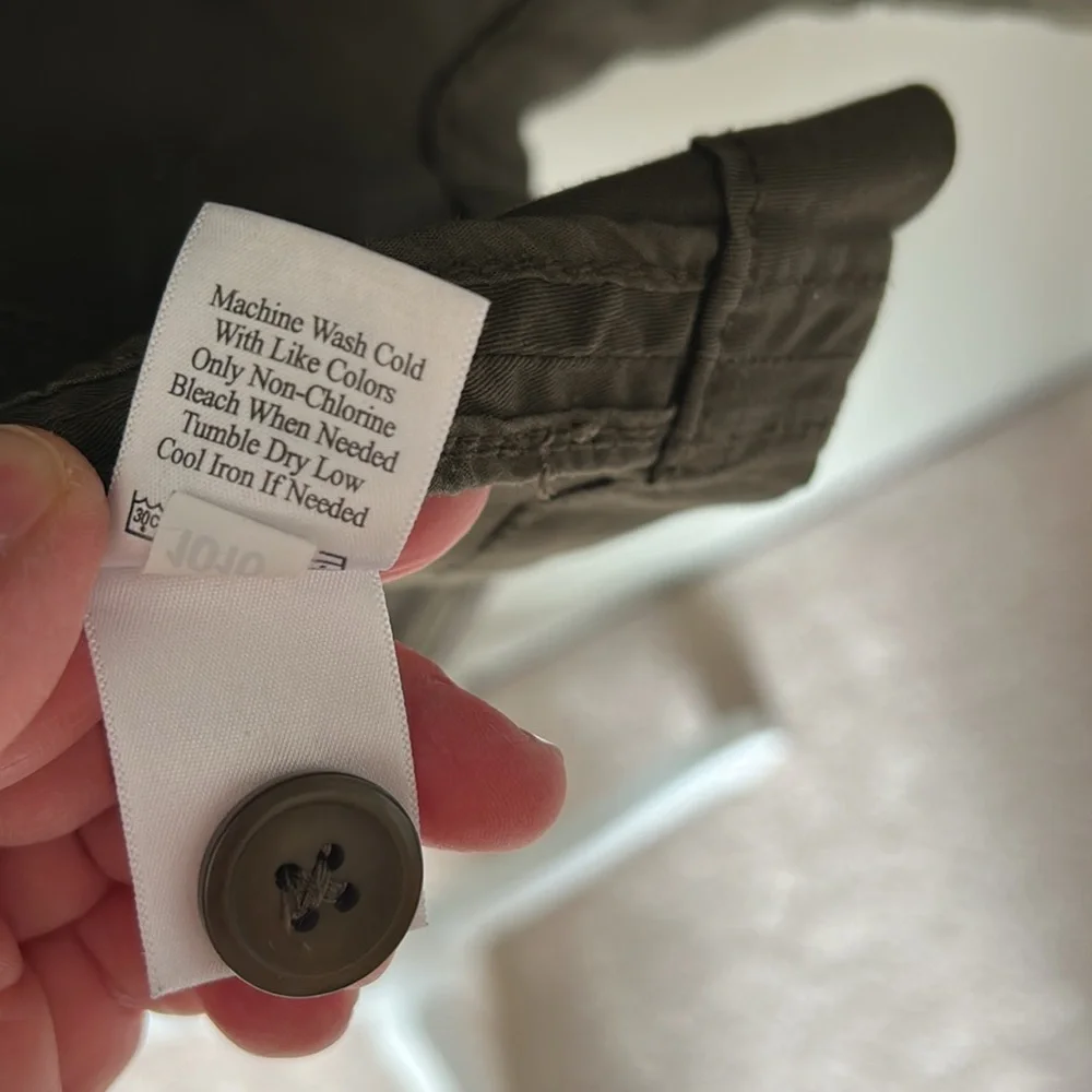 Coldwater Creek Women’s military style trench jacket,olive green, size 12, belt - Picture 9 of 9